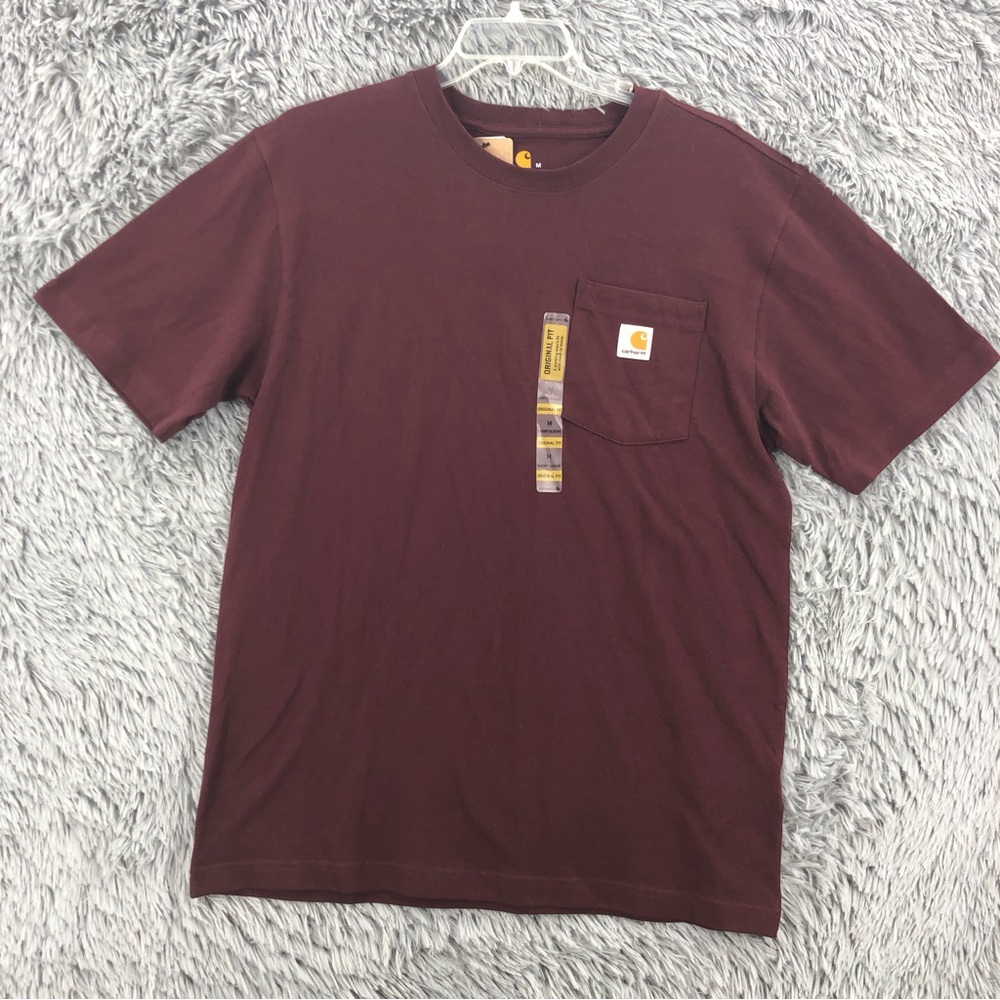 Carhartt Tshirt Mens Medium NWT Original Fit Brown Short Sleeve Pocket
